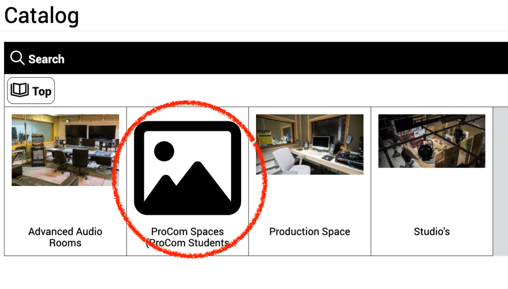 Placeholder image icon for ProCom Spaces.
