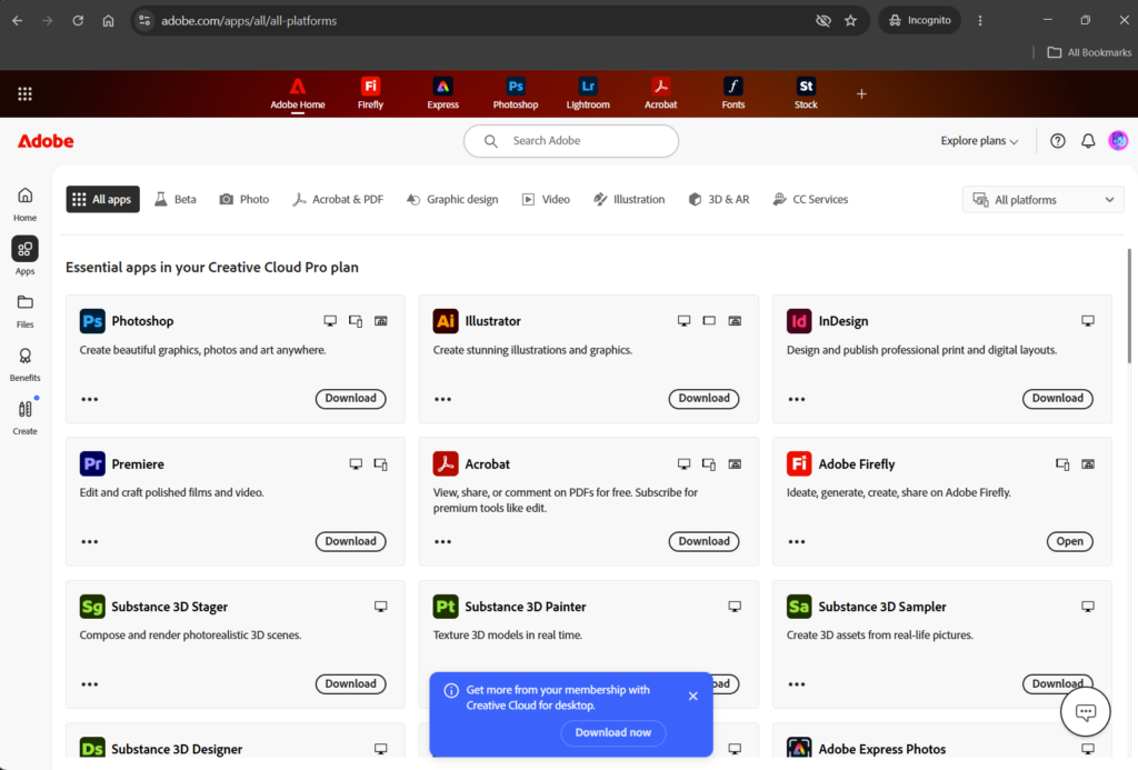 Adobe Download Button for Apps